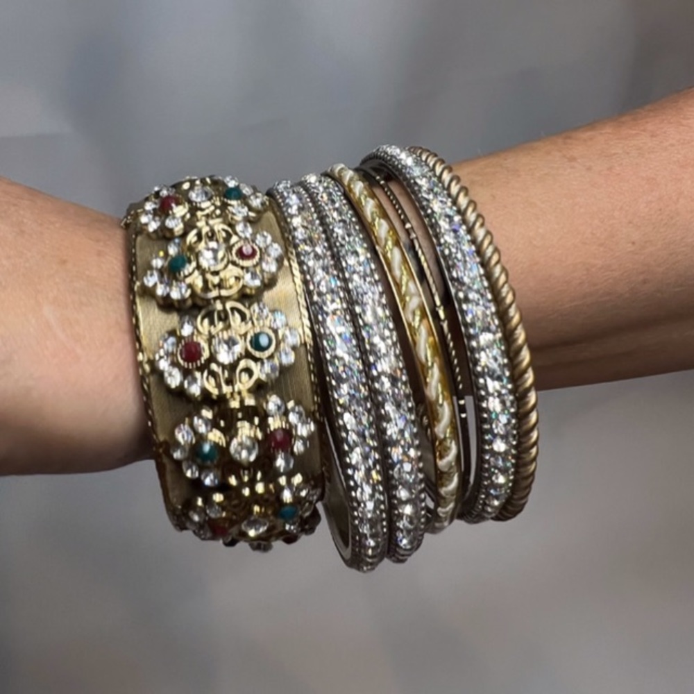 Blingy vintage costume bangles from India